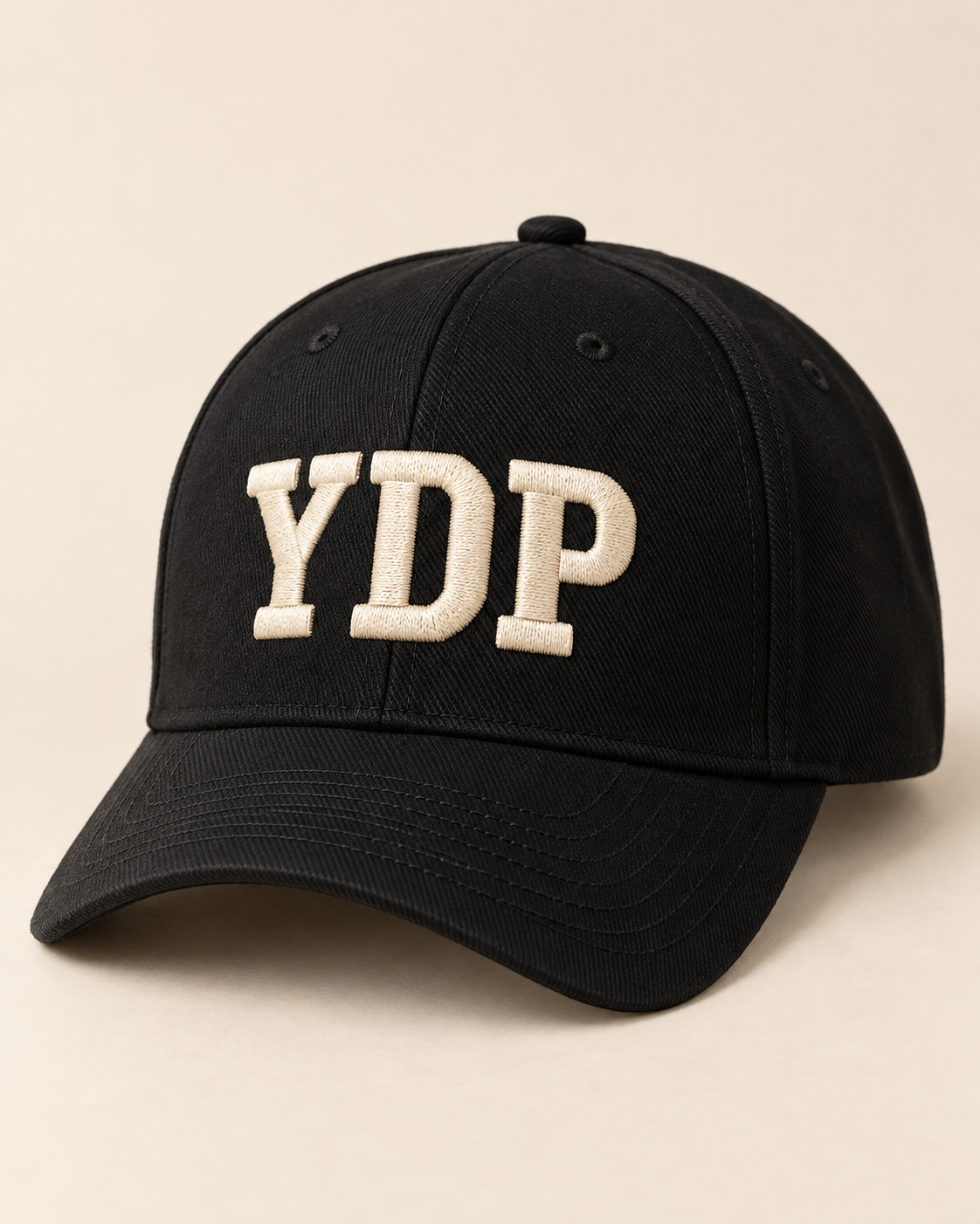 Black cap with clean YDP embroidery